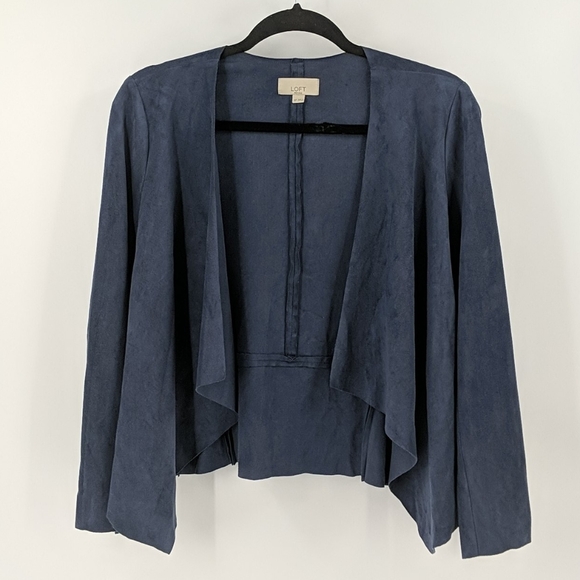 LOFT Midnight Blue Draped Blazer - Picture 1 of 4